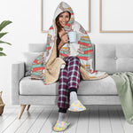 Pile Of Reading Books Pattern Print Hooded Blanket