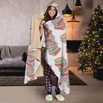 Pile Of Reading Books Pattern Print Hooded Blanket