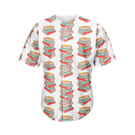 Pile Of Reading Books Pattern Print Men's Baseball Jersey