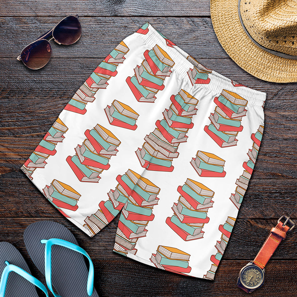 Pile Of Reading Books Pattern Print Men's Shorts