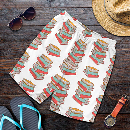 Pile Of Reading Books Pattern Print Men's Shorts