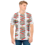 Pile Of Reading Books Pattern Print Men's T-Shirt