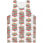 Pile Of Reading Books Pattern Print Men's Tank Top