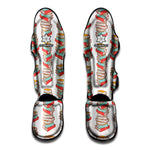 Pile Of Reading Books Pattern Print Muay Thai Shin Guard