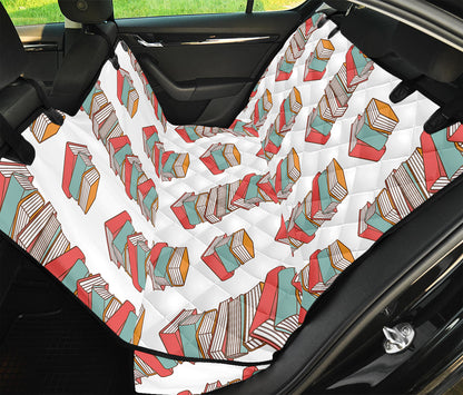 Pile Of Reading Books Pattern Print Pet Car Back Seat Cover