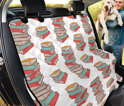 Pile Of Reading Books Pattern Print Pet Car Back Seat Cover