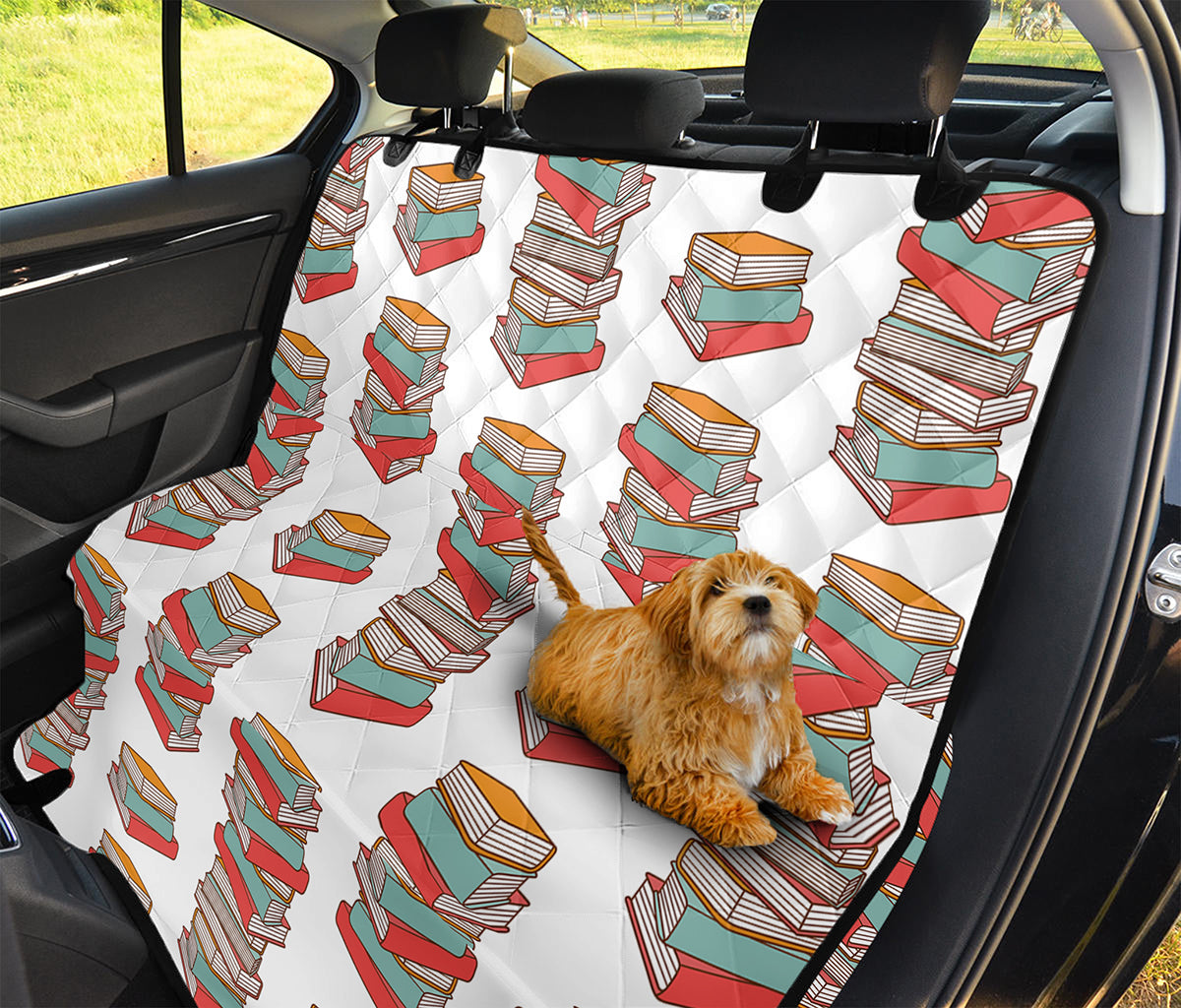 Pile Of Reading Books Pattern Print Pet Car Back Seat Cover