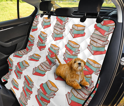 Pile Of Reading Books Pattern Print Pet Car Back Seat Cover