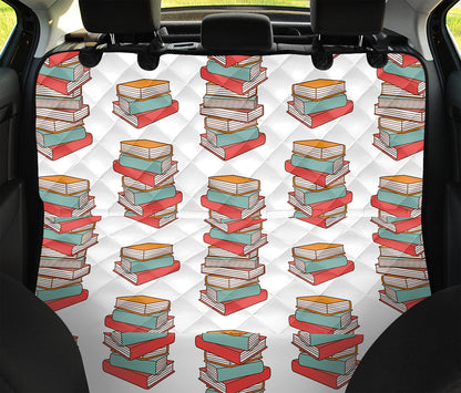 Pile Of Reading Books Pattern Print Pet Car Back Seat Cover