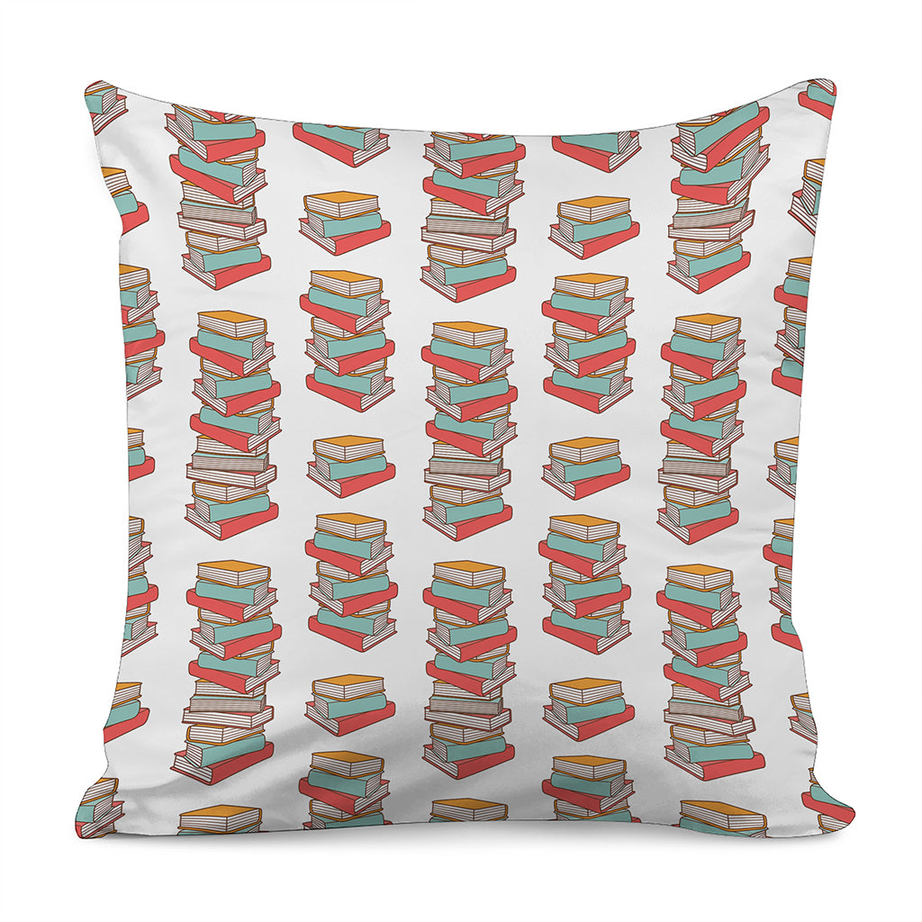 Pile Of Reading Books Pattern Print Pillow Cover
