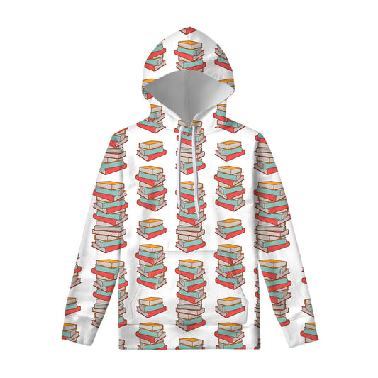 Pile Of Reading Books Pattern Print Pullover Hoodie
