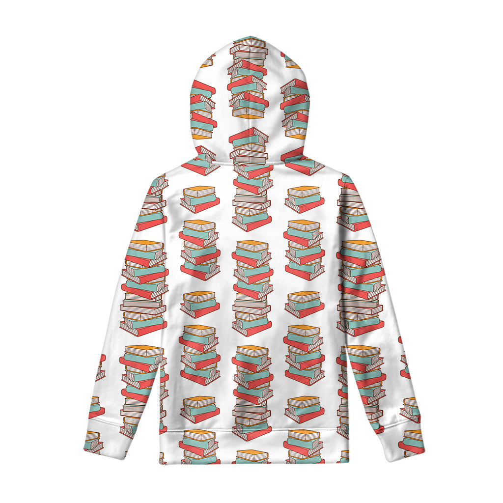 Pile Of Reading Books Pattern Print Pullover Hoodie