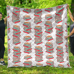 Pile Of Reading Books Pattern Print Quilt
