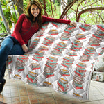 Pile Of Reading Books Pattern Print Quilt