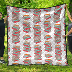 Pile Of Reading Books Pattern Print Quilt