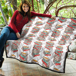 Pile Of Reading Books Pattern Print Quilt