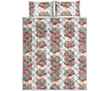 Pile Of Reading Books Pattern Print Quilt Bed Set