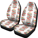 Pile Of Reading Books Pattern Print Universal Fit Car Seat Covers