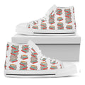 Pile Of Reading Books Pattern Print White High Top Sneakers