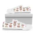 Pile Of Reading Books Pattern Print White Low Top Sneakers