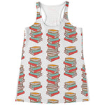 Pile Of Reading Books Pattern Print Women's Racerback Tank Top