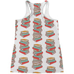 Pile Of Reading Books Pattern Print Women's Racerback Tank Top