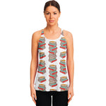 Pile Of Reading Books Pattern Print Women's Racerback Tank Top