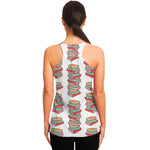 Pile Of Reading Books Pattern Print Women's Racerback Tank Top