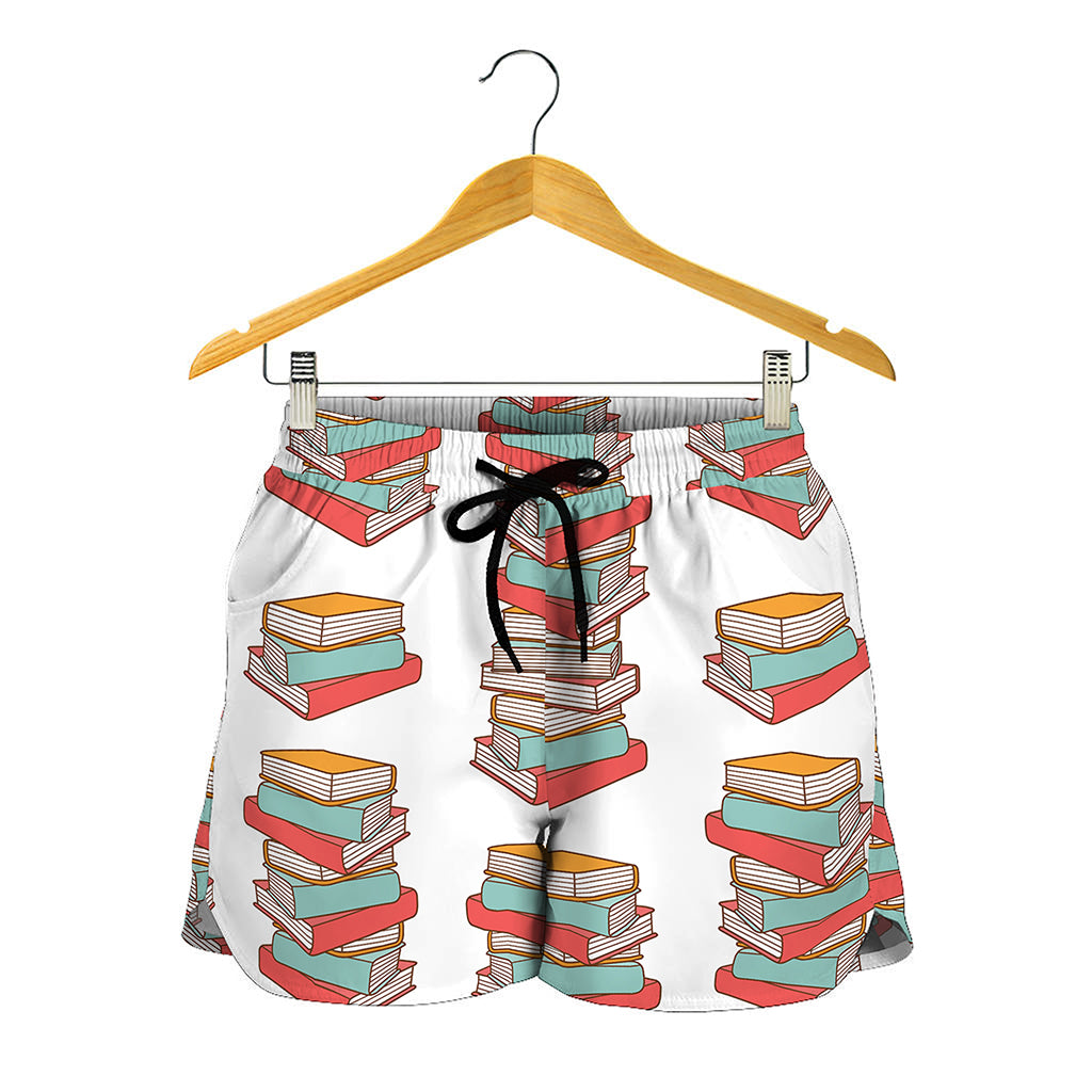 Pile Of Reading Books Pattern Print Women's Shorts