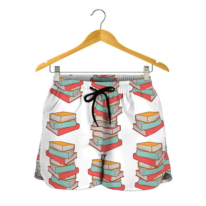 Pile Of Reading Books Pattern Print Women's Shorts