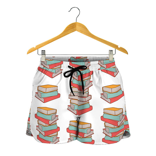 Pile Of Reading Books Pattern Print Women's Shorts