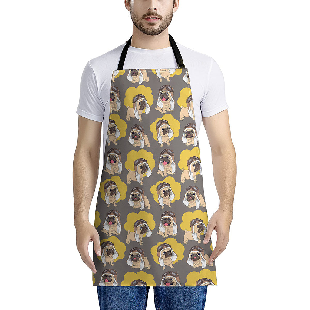Pilot Pug Pattern Print Apron