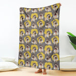 Pilot Pug Pattern Print Blanket