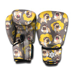 Pilot Pug Pattern Print Boxing Gloves