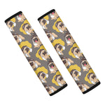 Pilot Pug Pattern Print Car Seat Belt Covers