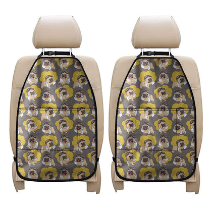Pilot Pug Pattern Print Car Seat Organizers