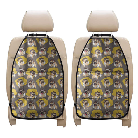 Pilot Pug Pattern Print Car Seat Organizers