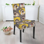 Pilot Pug Pattern Print Dining Chair Slipcover