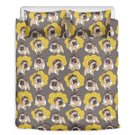Pilot Pug Pattern Print Duvet Cover Bedding Set