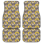 Pilot Pug Pattern Print Front and Back Car Floor Mats