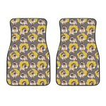 Pilot Pug Pattern Print Front Car Floor Mats