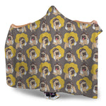 Pilot Pug Pattern Print Hooded Blanket
