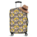 Pilot Pug Pattern Print Luggage Cover