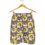 Pilot Pug Pattern Print Men's Shorts
