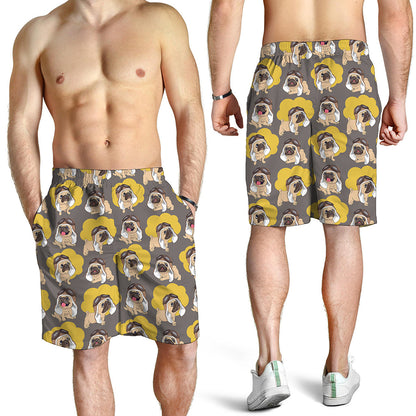 Pilot Pug Pattern Print Men's Shorts