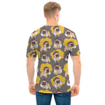 Pilot Pug Pattern Print Men's T-Shirt