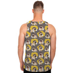 Pilot Pug Pattern Print Men's Tank Top