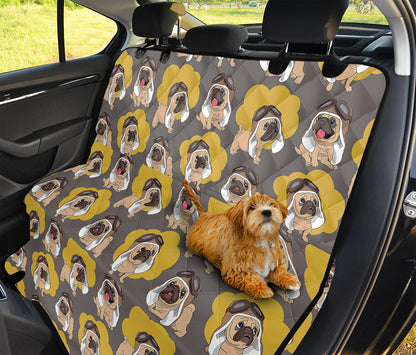 Pilot Pug Pattern Print Pet Car Back Seat Cover