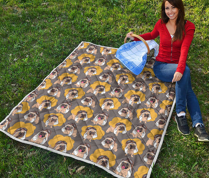 Pilot Pug Pattern Print Quilt