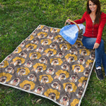 Pilot Pug Pattern Print Quilt